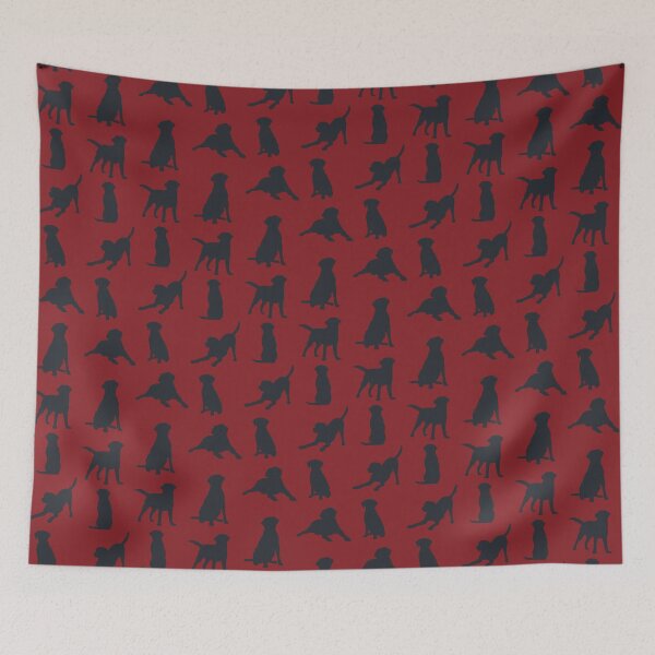 Item preview, Playful Labrador_black on red designed and sold by quinnhopp.