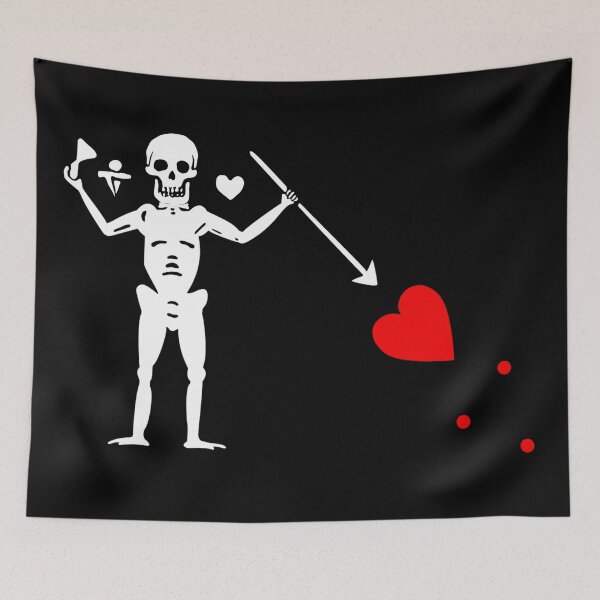 Item preview, Blackbeard and Stede Bonnet Mashup Pirate Flag designed and sold by zoocuties.