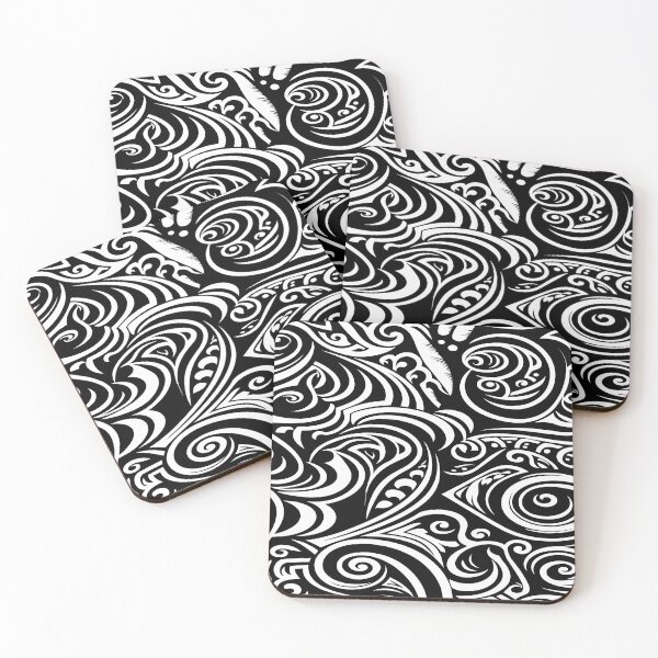 Item preview, A pattern inspired by Maori culture in black and white designed and sold by ColorDesign38.