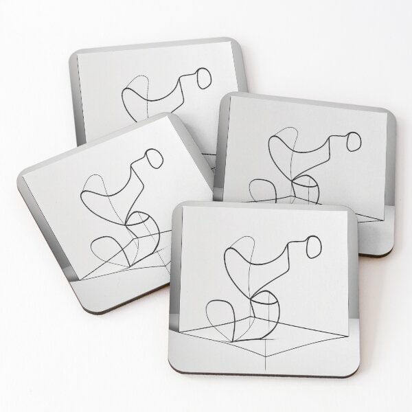 Item preview, Abstract Art Cube Modern Minimalist Black and White Drawing Monochrome Art Geometric Shape designed and sold by Univers Noir et Blanc.