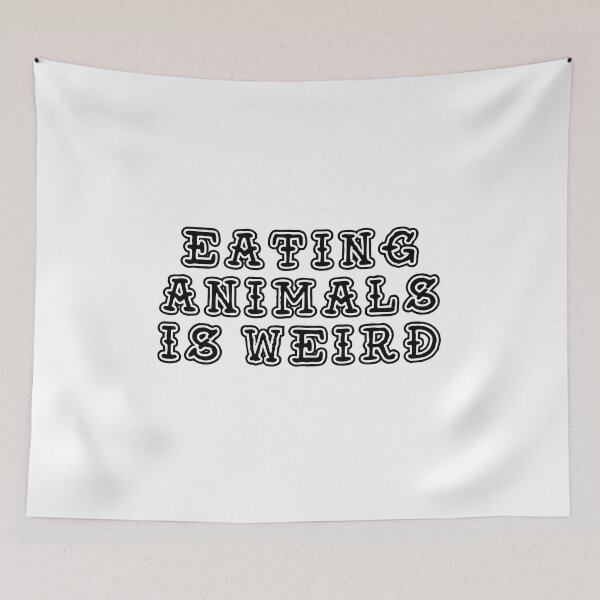 Item preview, eating animals is weird_tattooesque black font designed and sold by quinnhopp.