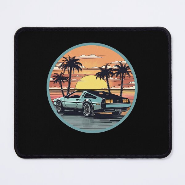 Item preview, DeLorean inspired car Sunset Palm Trees back two designed and sold by TeePulseMania.