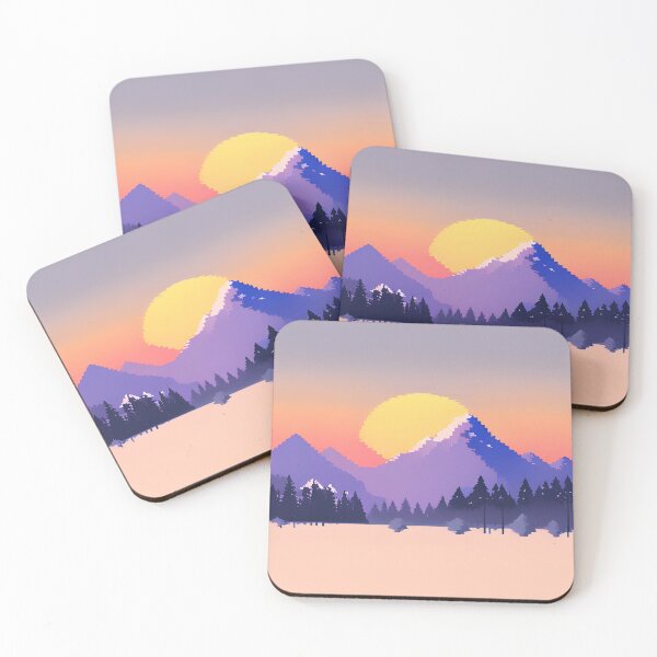 Item preview, Violet pixel art mountain designed and sold by brandway.
