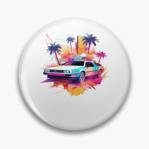 Item preview, Modern DeLorean inspired car color mix summer vibes side designed and sold by TeePulseMania.
