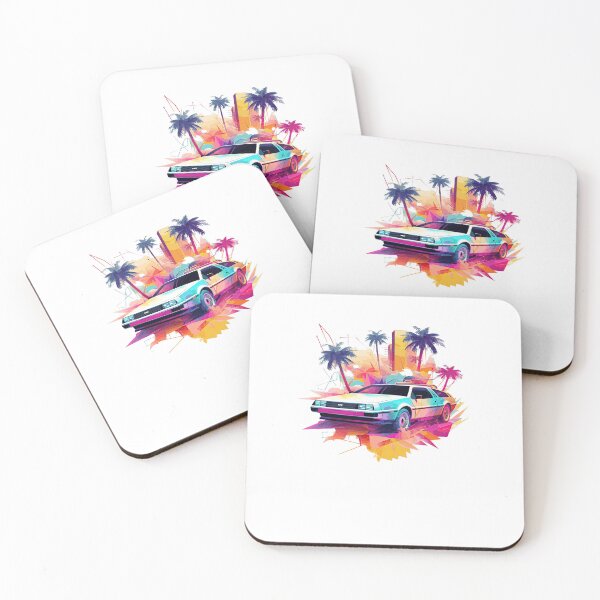 Item preview, Modern DeLorean inspired car color mix summer vibes side designed and sold by TeePulseMania.