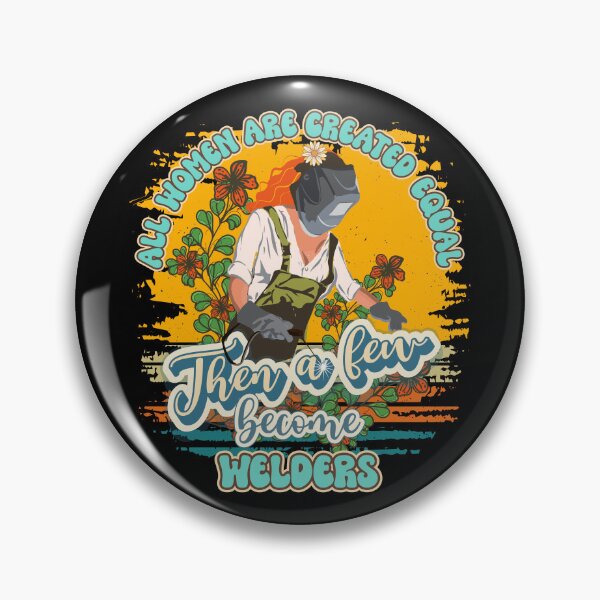 Item preview, Funny groovy quote welder girl sarcastic floral retro girl welding pun designed and sold by HomeCoquette.