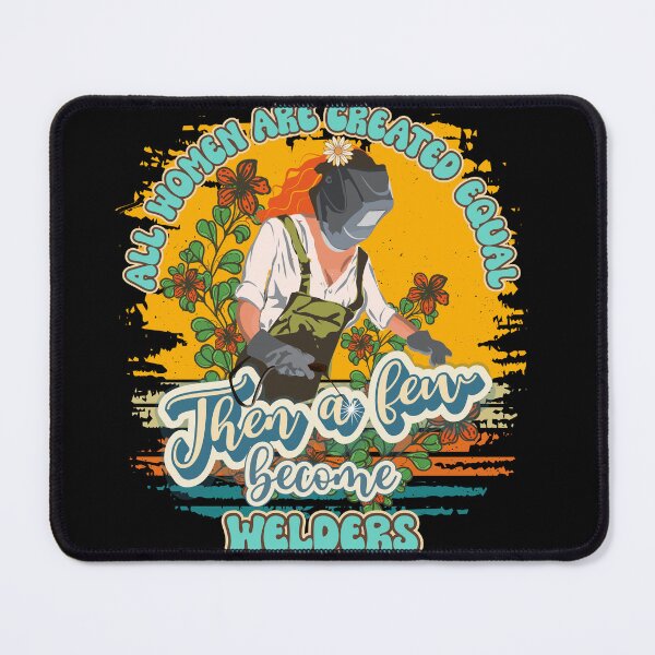 Item preview, Funny groovy quote welder girl sarcastic floral retro girl welding pun designed and sold by HomeCoquette.