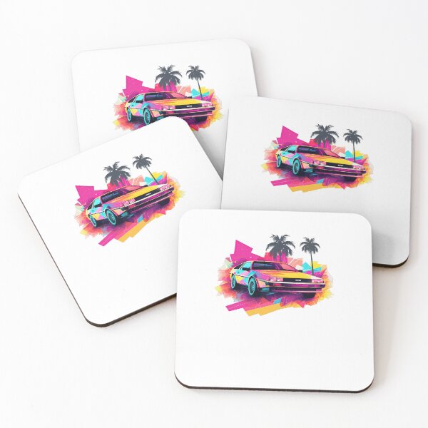 Item preview, Modern DeLorean inspired car color mix summer vibes front designed and sold by TeePulseMania.