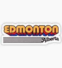 Edmonton, Alberta | Retro Stripes Sticker