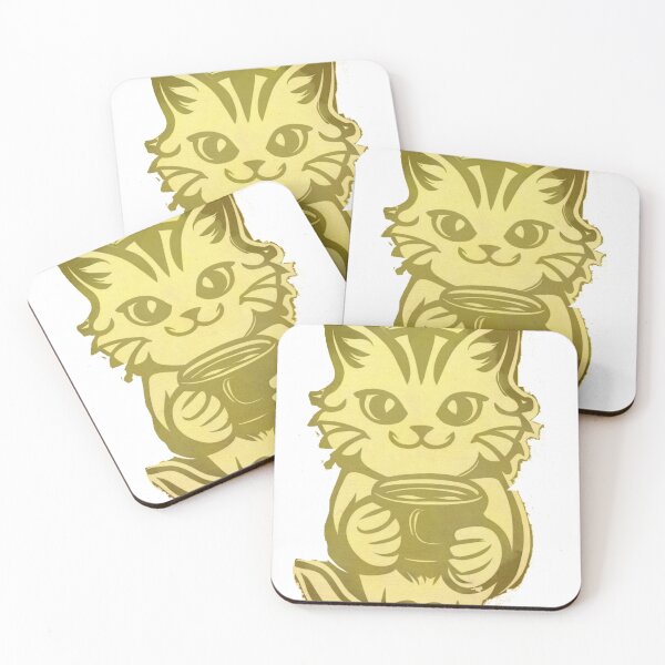 Item preview, Gato con una taza de café designed and sold by Sanooshop.