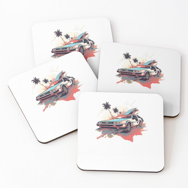 Item preview, Vintage DeLorean inspired car win pastel colors designed and sold by TeePulseMania.
