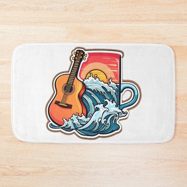 Item preview, Guitar, Coffee, and Sea: A Serene Escape designed and sold by Artwyz.