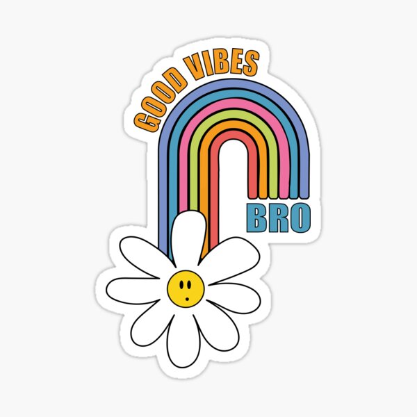 Rainbow Surprise - Good Vibes in blue and orange Sticker