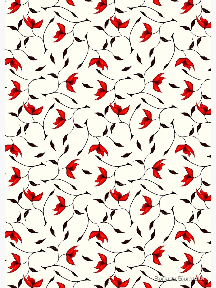 Delicate Red Flower Pattern by azzza
