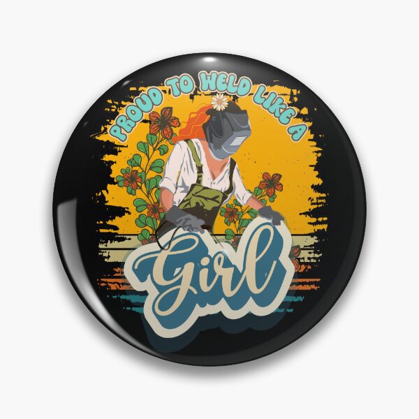 Item preview, Funny groovy quote welder woman sarcastic floral retro Proud to weld like a girl designed and sold by HomeCoquette.