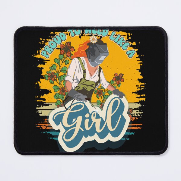 Item preview, Funny groovy quote welder woman sarcastic floral retro Proud to weld like a girl designed and sold by HomeCoquette.