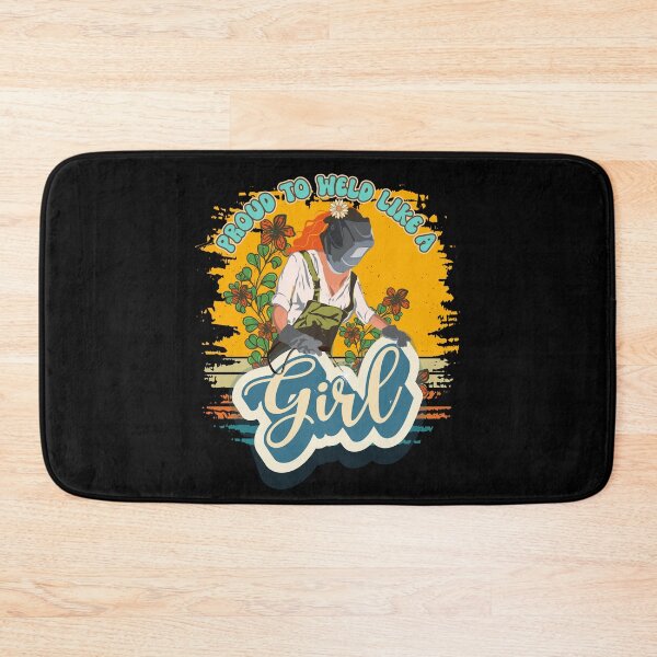 Item preview, Funny groovy quote welder woman sarcastic floral retro Proud to weld like a girl designed and sold by HomeCoquette.