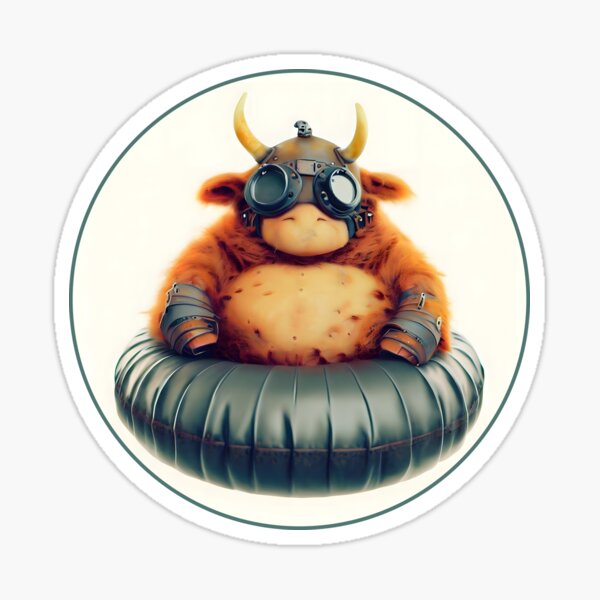 Cow Inner Tubing - Humor Sticker