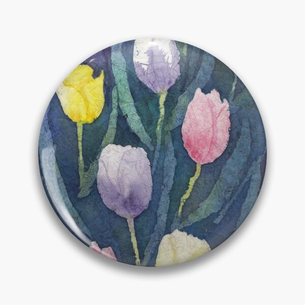 Item preview, Colorful Tulips in Watercolor Batik designed and sold by The Elderberry Blossom.
