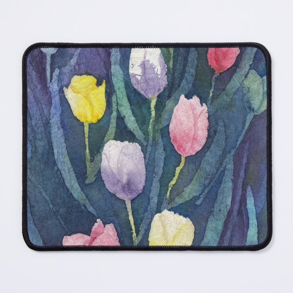 Item preview, Colorful Tulips in Watercolor Batik designed and sold by The Elderberry Blossom.