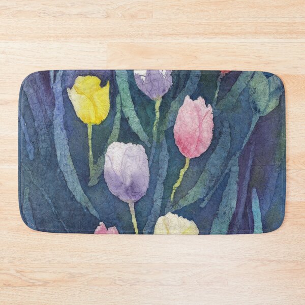Item preview, Colorful Tulips in Watercolor Batik designed and sold by The Elderberry Blossom.