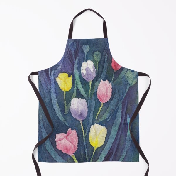Item preview, Colorful Tulips in Watercolor Batik designed and sold by The Elderberry Blossom.