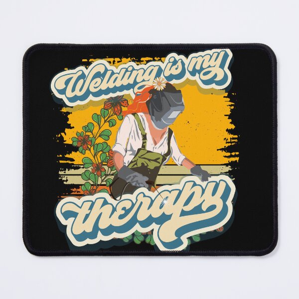 Item preview, Funny groovy quote welder woman sarcastic floral retro Welding is my therapy designed and sold by HomeCoquette.