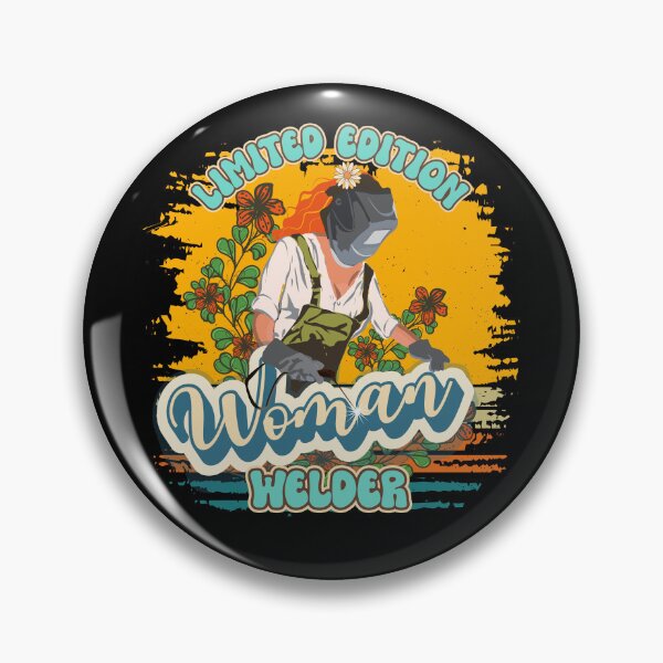Item preview, Funny groovy quote welder woman sarcastic floral retro Limited edition woman welder designed and sold by HomeCoquette.