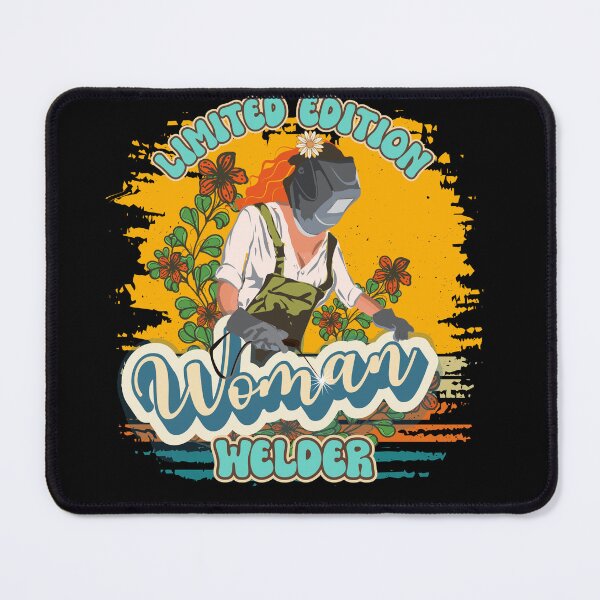 Item preview, Funny groovy quote welder woman sarcastic floral retro Limited edition woman welder designed and sold by HomeCoquette.