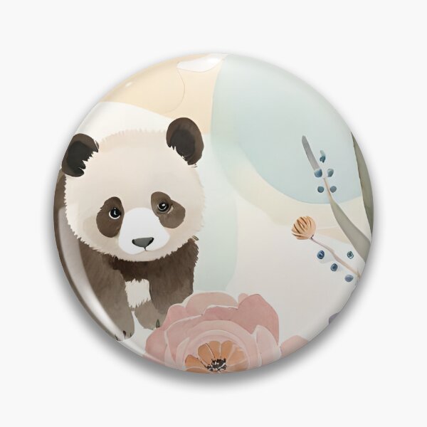 Item preview, A painting of a panda bear surrounded by flowers designed and sold by Hillol Bora.