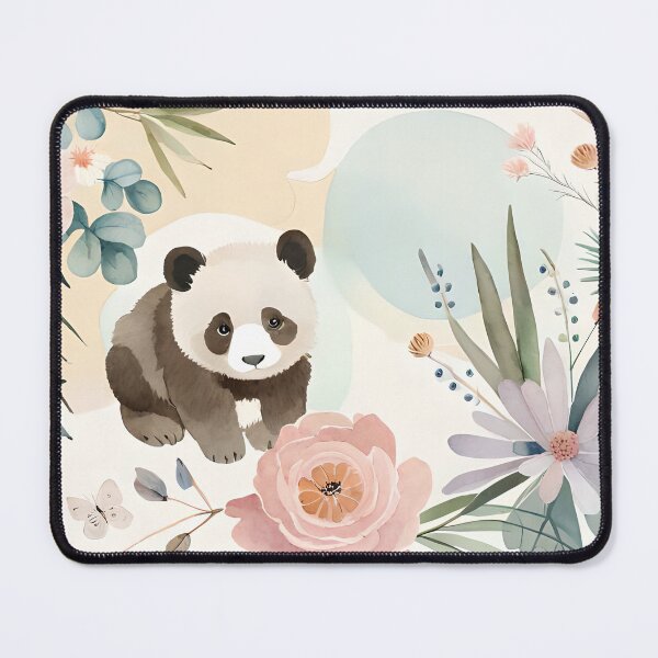 Item preview, A painting of a panda bear surrounded by flowers designed and sold by Hillol Bora.