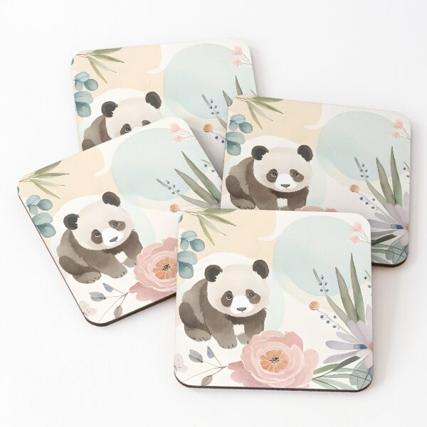 Item preview, A painting of a panda bear surrounded by flowers designed and sold by Hillol Bora.