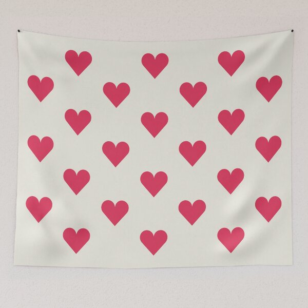 Item preview, Medium RASPBERRY PINK and CREAM LOVE HEARTS designed and sold by RachelMacht.