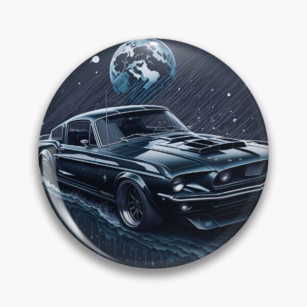 Item preview, Dynamic and Vibrant: Watercolour Splashes with the 1968 Ford Mustang Black Shelby designed and sold by RedArtG09.