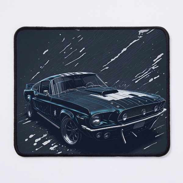 Item preview, Drift in Style: Flat Design Showcasing the 1968 Ford Mustang Black Shelby designed and sold by RedArtG09.