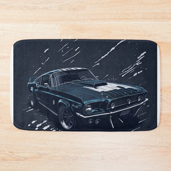 Item preview, Drift in Style: Flat Design Showcasing the 1968 Ford Mustang Black Shelby designed and sold by RedArtG09.