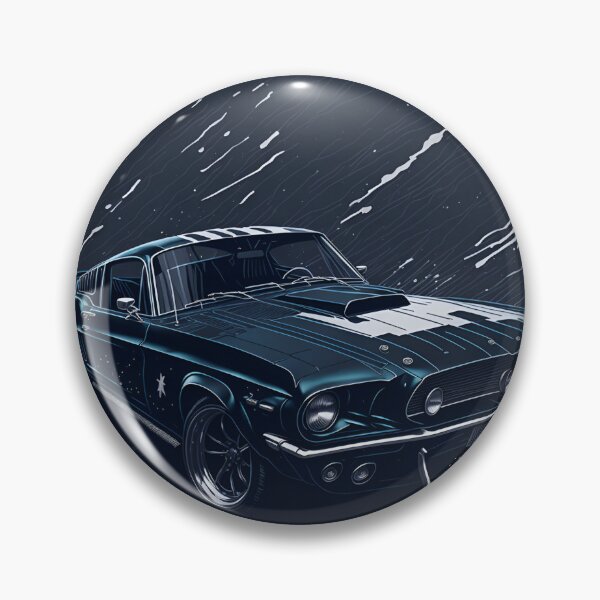 Item preview, Drift in Style: Flat Design Showcasing the 1968 Ford Mustang Black Shelby designed and sold by RedArtG09.