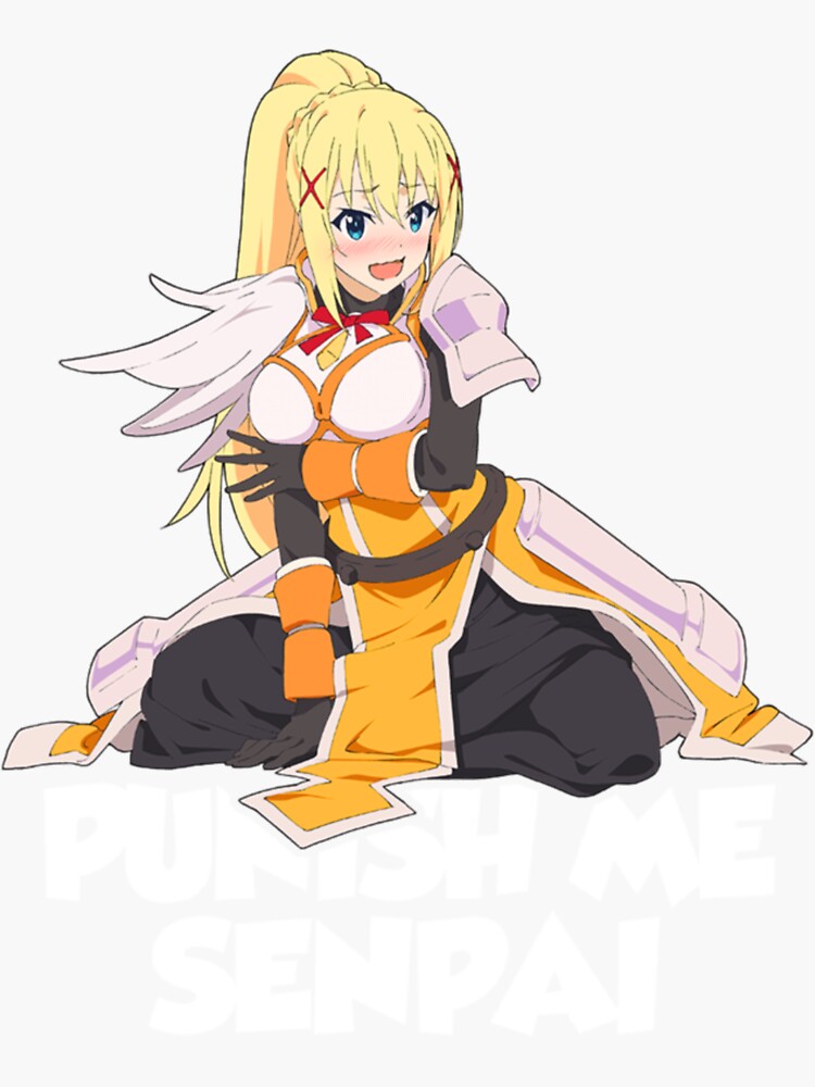 Konosuba Blonde Darkness Punish Me Senpai Hentai Anime  Sticker for Sale  by davidsykeser