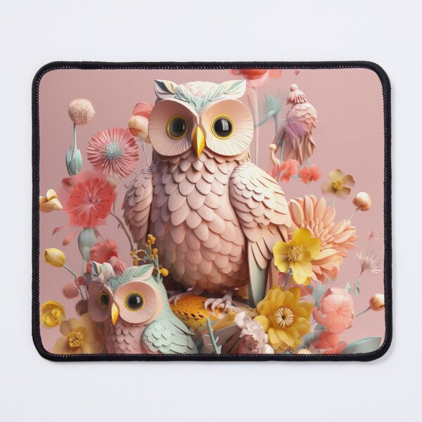 Item preview, pink owls designed and sold by PoppinArtFox.