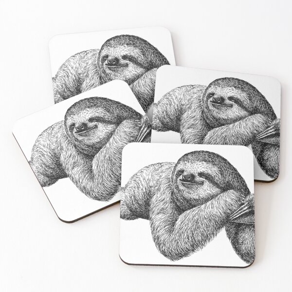 Item preview, Sloth Drawing, Black and White Sloth designed and sold by ZodiacKat.