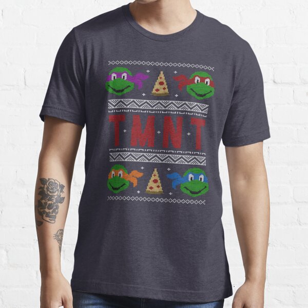 Women's Teenage Mutant Ninja Turtles Ugly Christmas Sweater Graphic Tee  Black Small