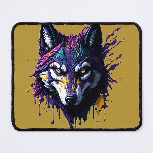 Item preview, Multi-Colored Wolf Face Drawing designed and sold by modernaarte.