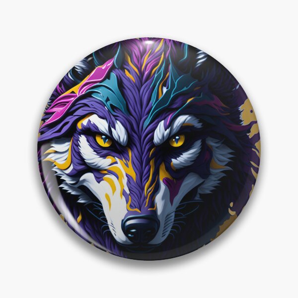 Item preview, Multi-Colored Wolf Face Drawing designed and sold by modernaarte.