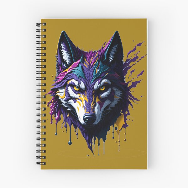Item preview, Multi-Colored Wolf Face Drawing designed and sold by modernaarte.