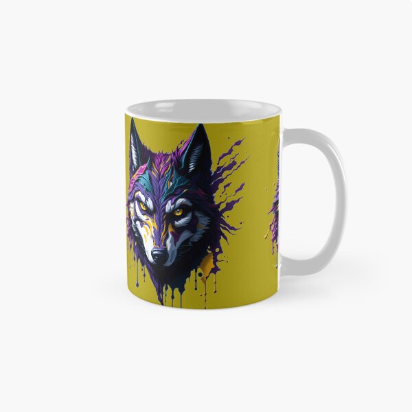 Item preview, Multi-Colored Wolf Face Drawing designed and sold by modernaarte.