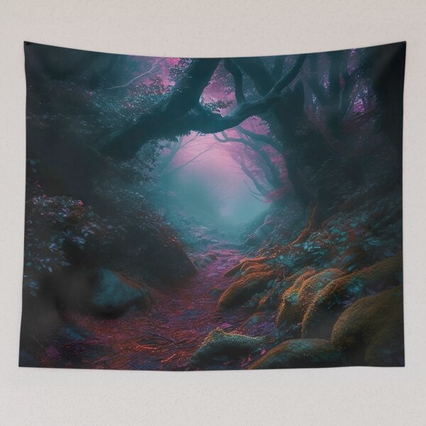 Item preview, Psychedelic Trippy Dark Fantasy Forest designed and sold by Matt's Artificial Nature.