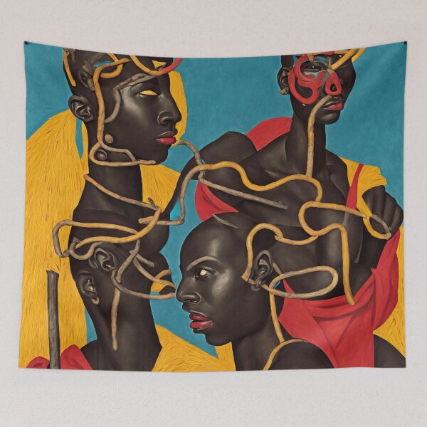 Item preview, Throw Pillow With African Ceremony Dance Design - African Style Home Decor designed and sold by Sowari-Pillows.