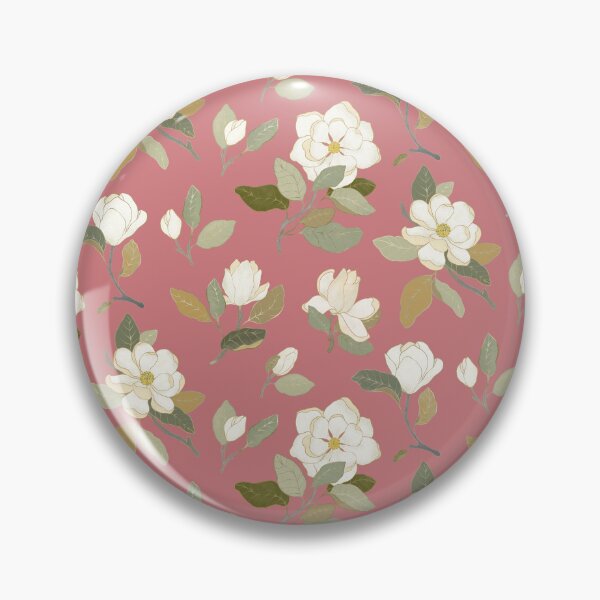 Item preview, White magnolia flowers on pink designed and sold by LavishSeason.