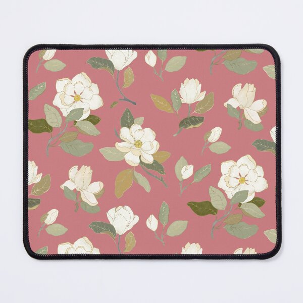 Item preview, White magnolia flowers on pink designed and sold by LavishSeason.
