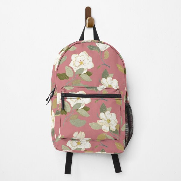 Item preview, White magnolia flowers on pink designed and sold by LavishSeason.